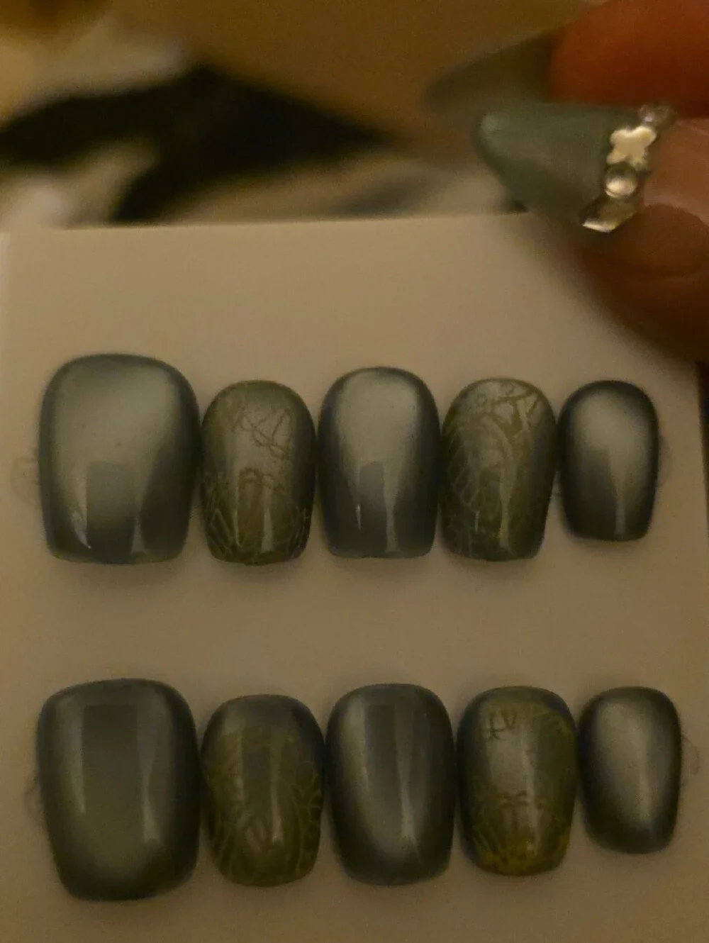 Nail Art Multi-Color Press-On Nail Set Large